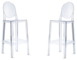 Ghost stool Clear, Set of 2