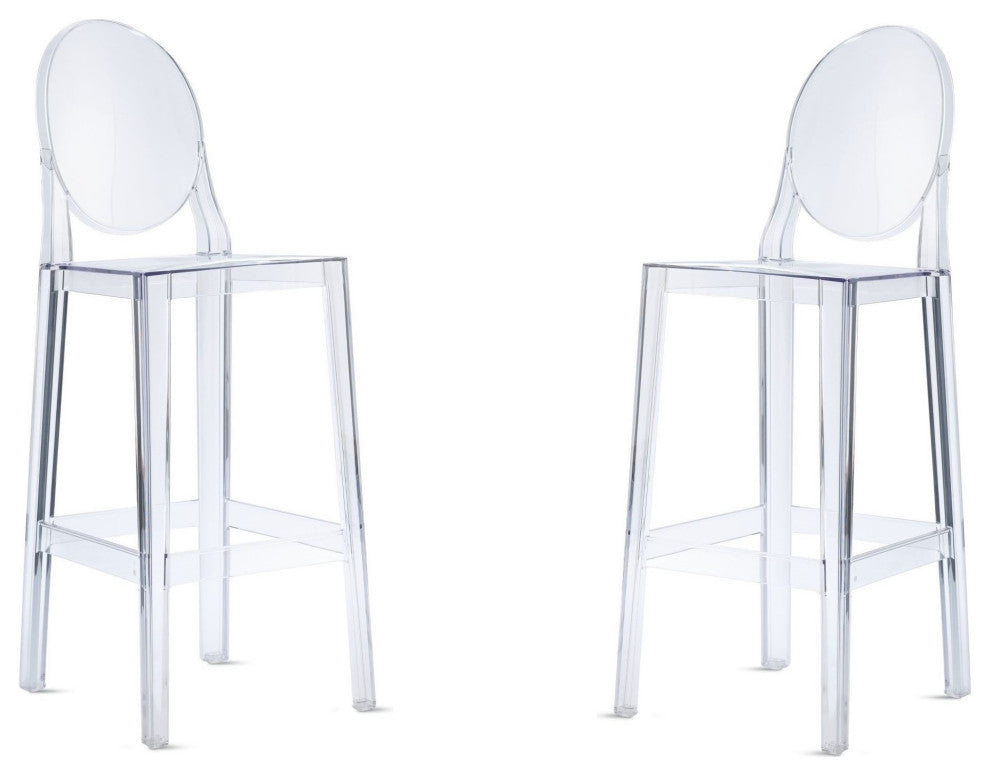 Ghost stool Clear, Set of 2