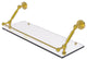 Dottingham 24" Floating Glass Shelf with Gallery Rail, Polished Brass