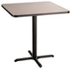 NPS Cafe Table, 36" Square, "X" Base, 36" Height, Grey Nebula