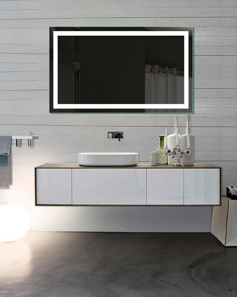 IB MIRROR Dimmable Lighted Bathroom Mirror Harmony, Crystal Clear Mirror, 24"x48"