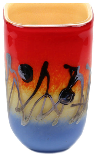 Odyssey Square Vase Orange Blue
