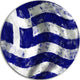 Flag Of Greece, Contemporary Round Metal Wall Art, 11"