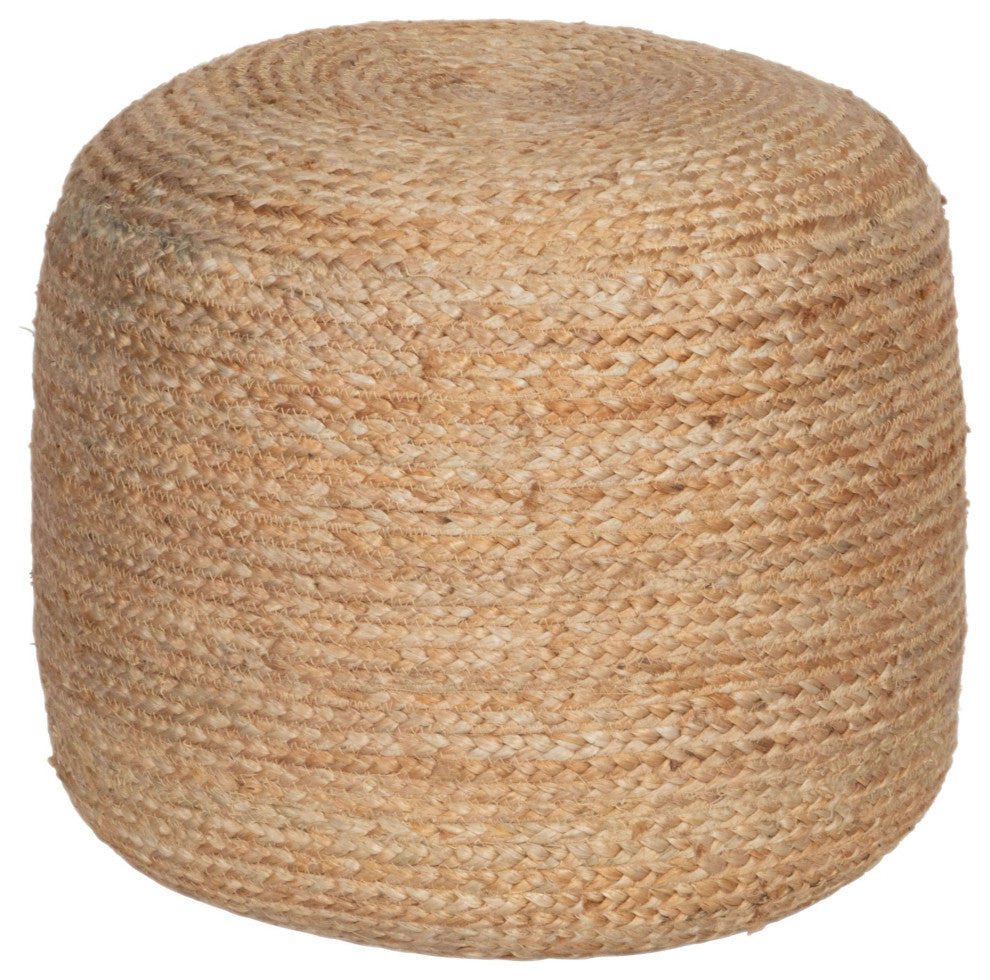 Ottoman Accent Chair, Jute Rope, Natural, Living Lounge Cafe Lobby Hospitality