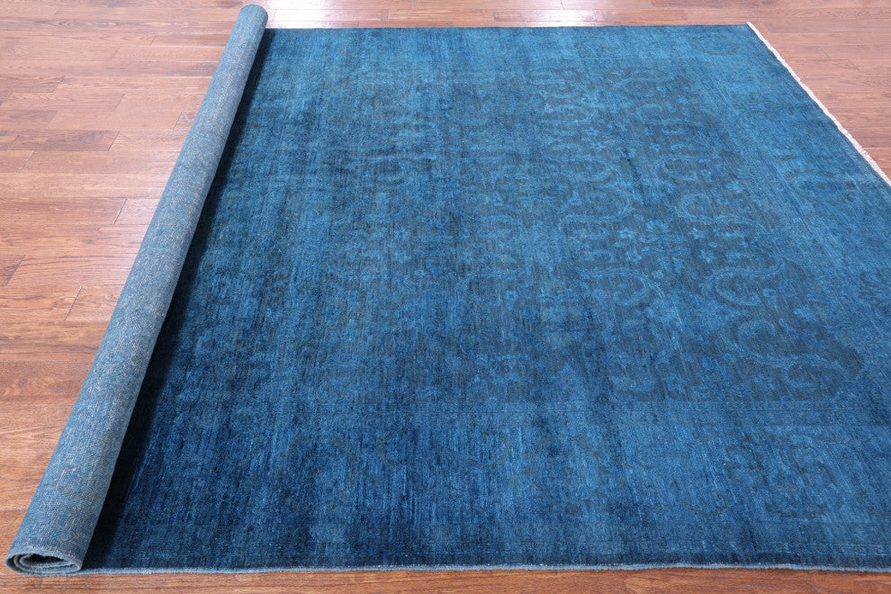 7' 9" X 9' 9" Full Pile Overdyed Hand Knotted Wool Rug - Q12856