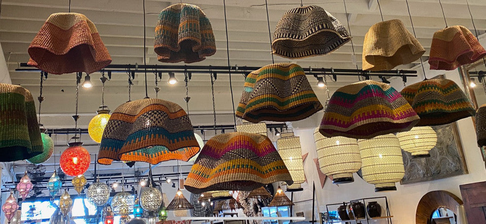Bolga Wave Basket Light Pendant