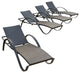 Deco 4 Piece Sunbrella Outdoor Patio Chaise Lounge Chairs
