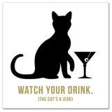 Designs Direct Creative Group Jerk Cat Martini 16x16 Canvas Wall Art
