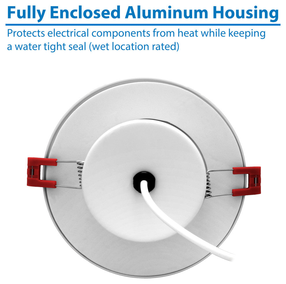 4-inch White Canless Adjustable Gimbal 3000K LED Recessed Downlight