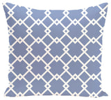 Link Lock Geometric Print Outdoor Pillow, Cornflower, 20"x20"