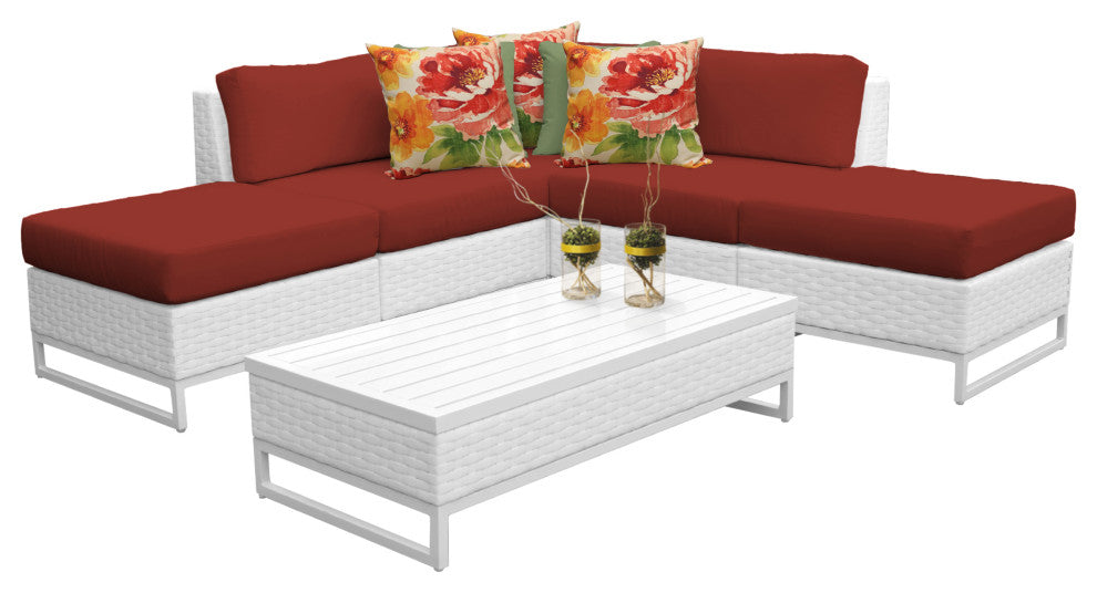 Miami 6 Piece Outdoor Wicker Patio Furniture Set 06c