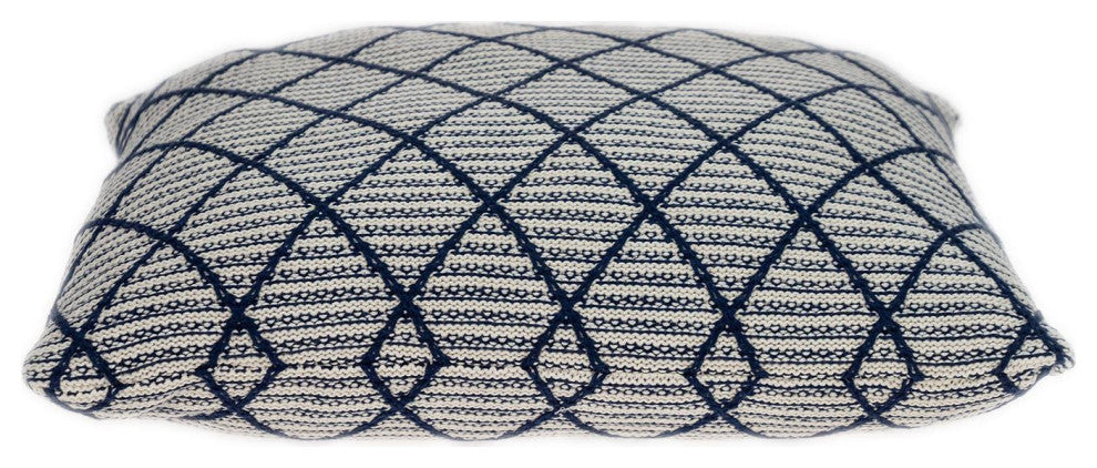 Parkland Collection Grove Transitional Blue Argyle Throw Pillow