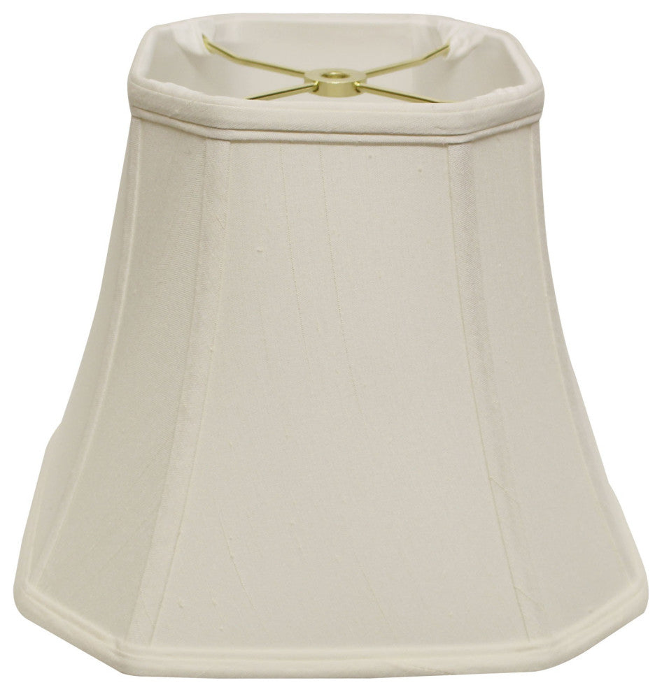 14" White Slanted Square Bell Monay Shantung Lampshade