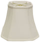 14" White Slanted Square Bell Monay Shantung Lampshade