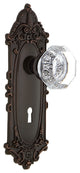 Victorian Plate With Keyhole Privacy Waldorf Door Knob, Timeless Bronze