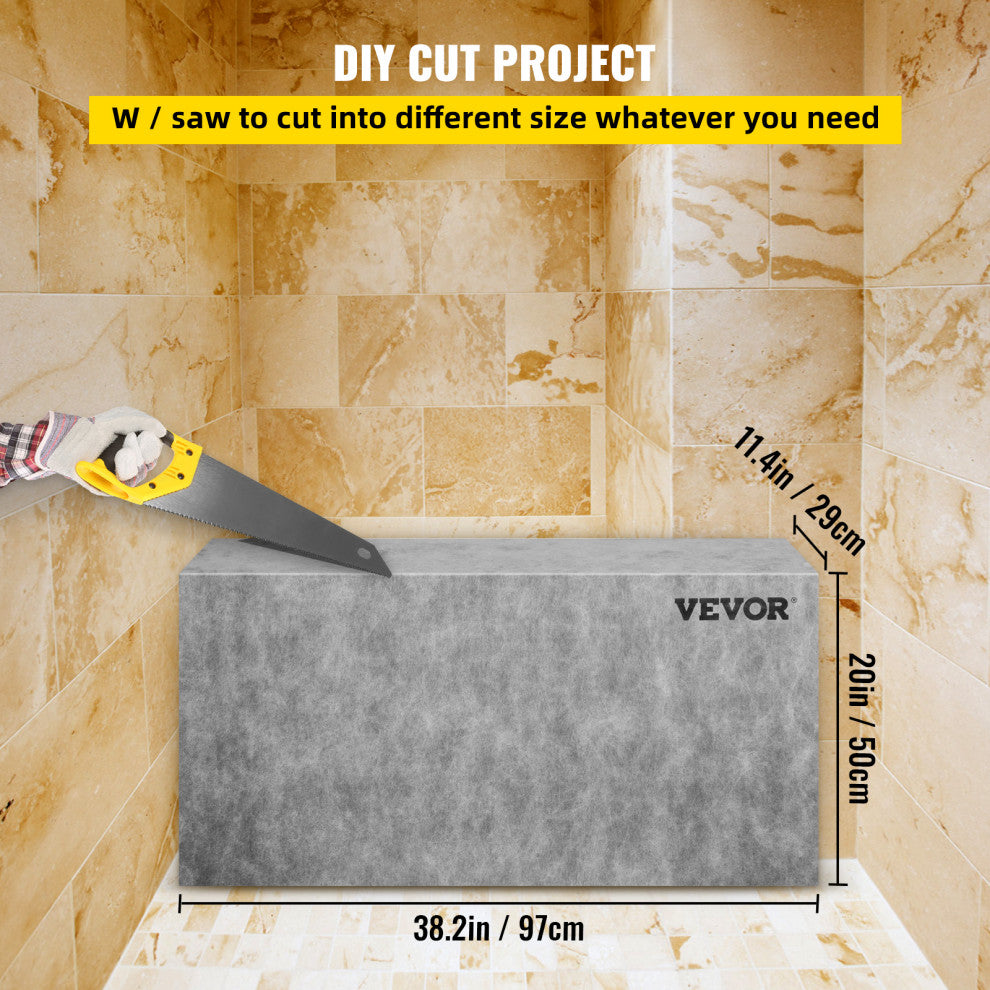 VEVOR Tile Shower Seat, 38.2"x11.4"x20" Corner Shower Bench 440lbs