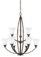 Generation Lighting Lighting 9-Light Chandelier, Autumn Bronze