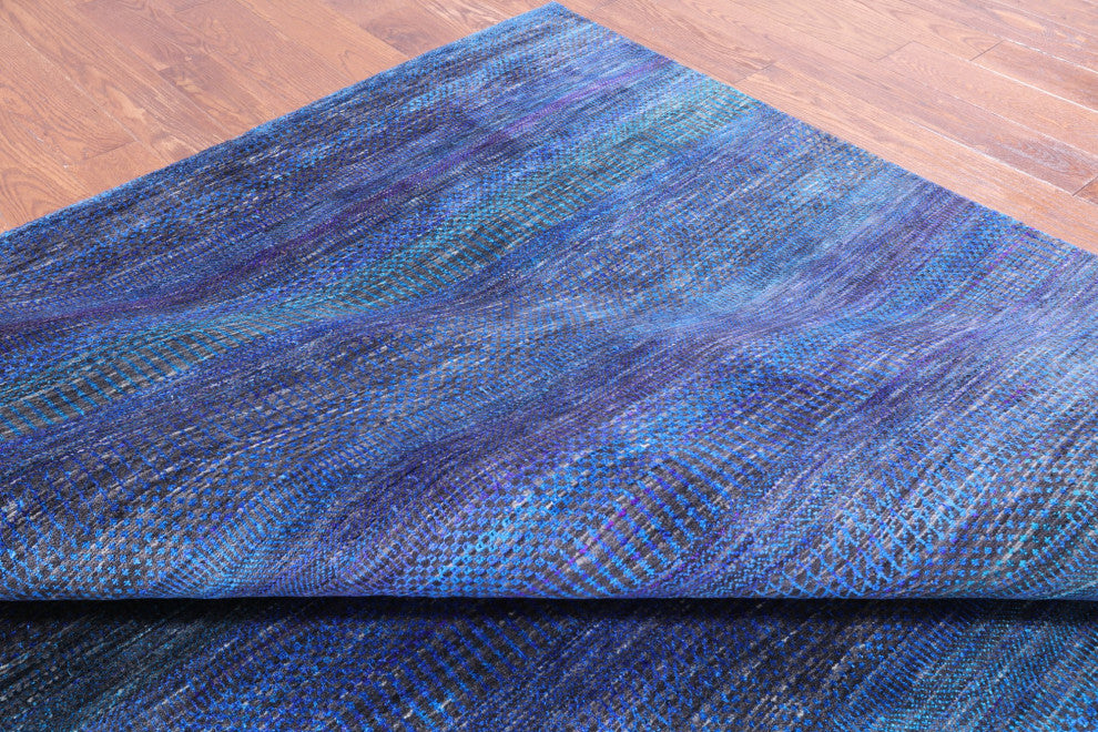 8' 0" X 16' 2" Wool and Silk Hand-Knotted Super Savannah Gabbeh Rug Q6097