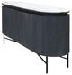 Gemma Racetrack Sideboard Cabinet, Granite Top and Metal Legs White, Charcoal