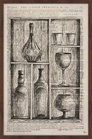 "Bartenders Cupboard" Framed Painting Print, 16"x24"
