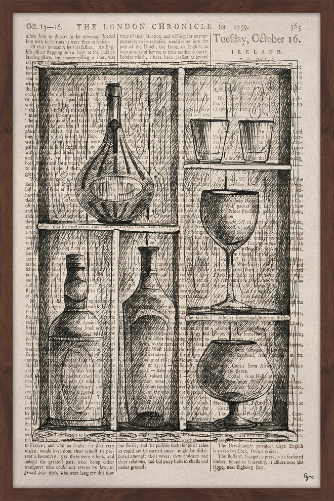 "Bartenders Cupboard" Framed Painting Print, 16"x24"