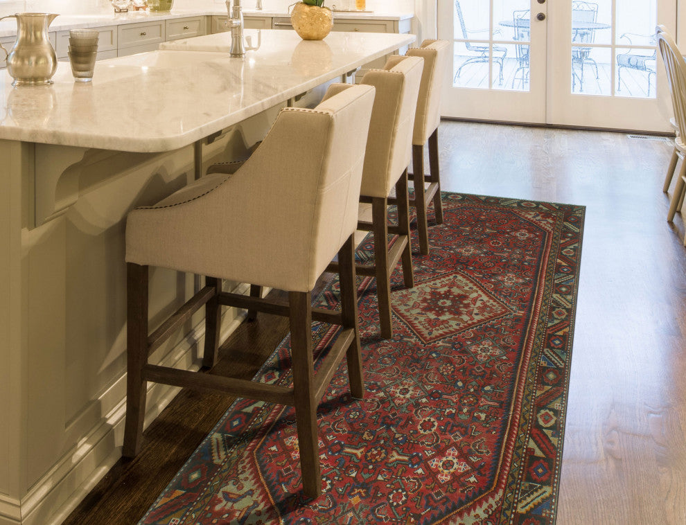 Semi-Antique Birdhil Rust/Beige Runner, 4'10x10'0