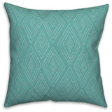 Teal Tribal Diamond 18x18 Throw Pillow