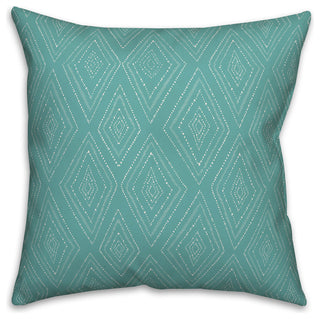 Teal Tribal Diamond 18x18 Throw Pillow