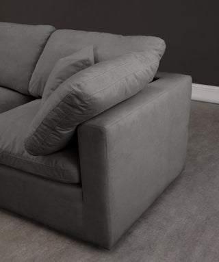 Plush Velvet / Down Standard Comfort 7-Piece U-Shaped Modular Sectional, Grey