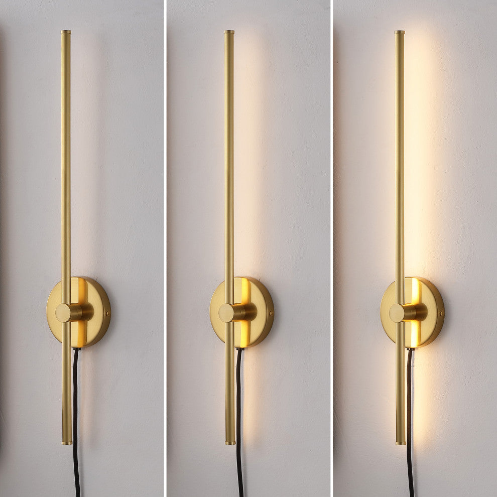 1-Light Modern Minimalist Iron Adjustable Bar Integrated LED Plug-In Sconce