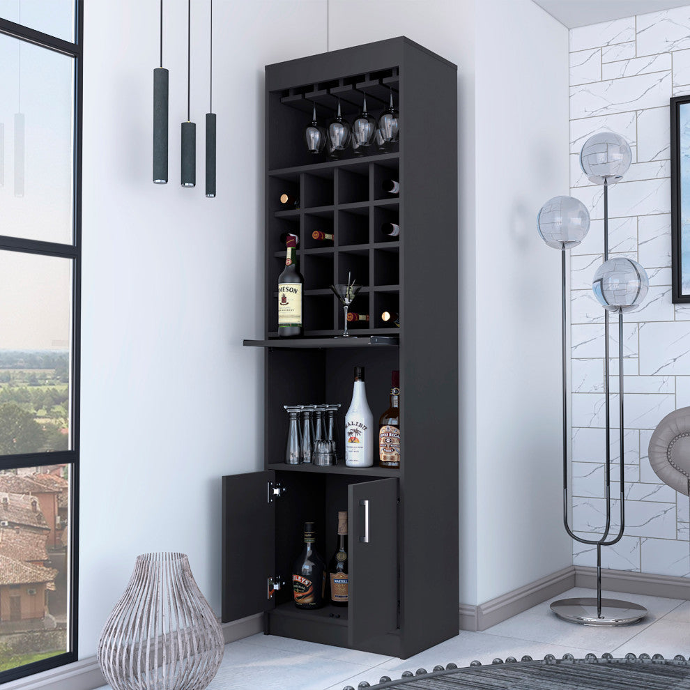 Kabul Kava Bar Cabinet, Black Wengue