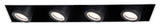 Silo LED Multiple Four-Light non-IC Airtight Housing, and 2700K, White Black