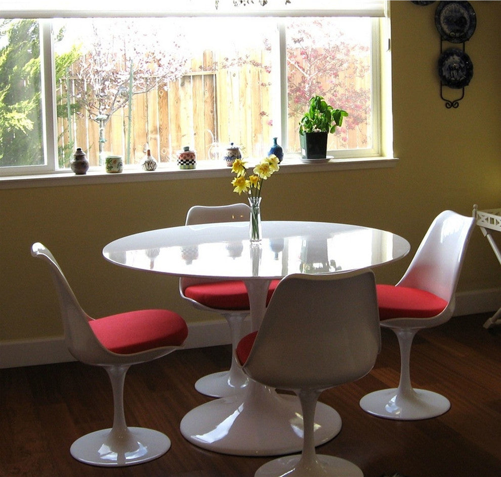 Modern Contemporary Kitchen 36" Fiberglass Dining Table White