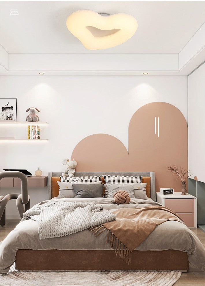 Haacht | Modern Heart-Shaped LED Ceiling Light for kids room, White, L13.0xh3.5"