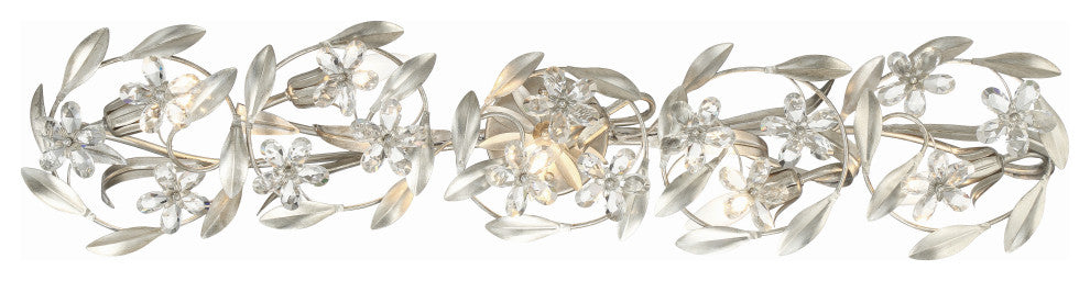 Crystorama Marselle 5 Light Antique Silver Sconce