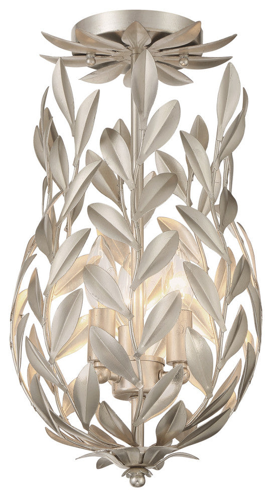Crystorama Lighting Group 563_CEILING Broche 3 Light 10"W - Antique Silver
