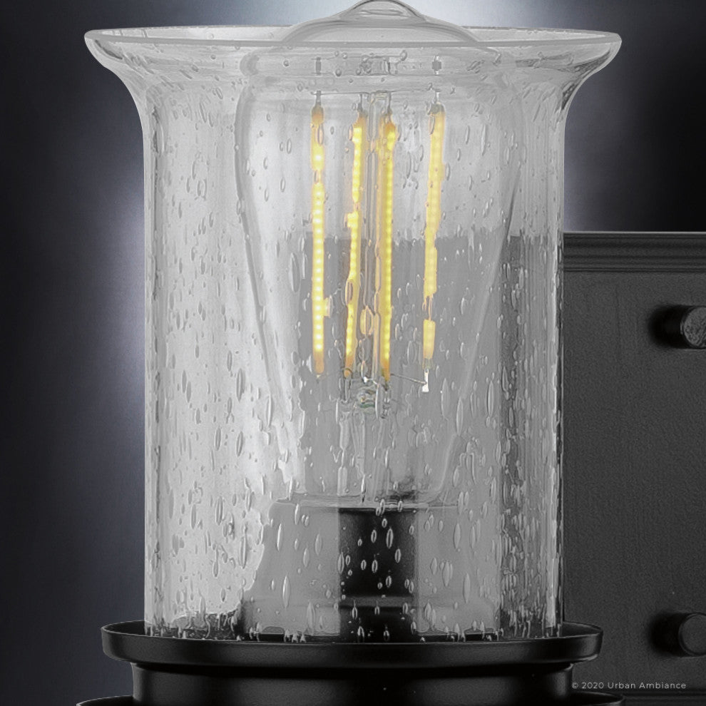 Luxury French Country Bath Vanity Light, Midnight Black, UHP3751