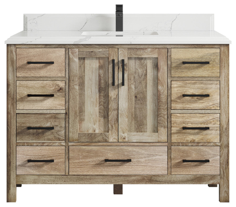 Malibu Mango 48 Single Sink Bath Vanity in Natural 1.5" Calacatta Laza