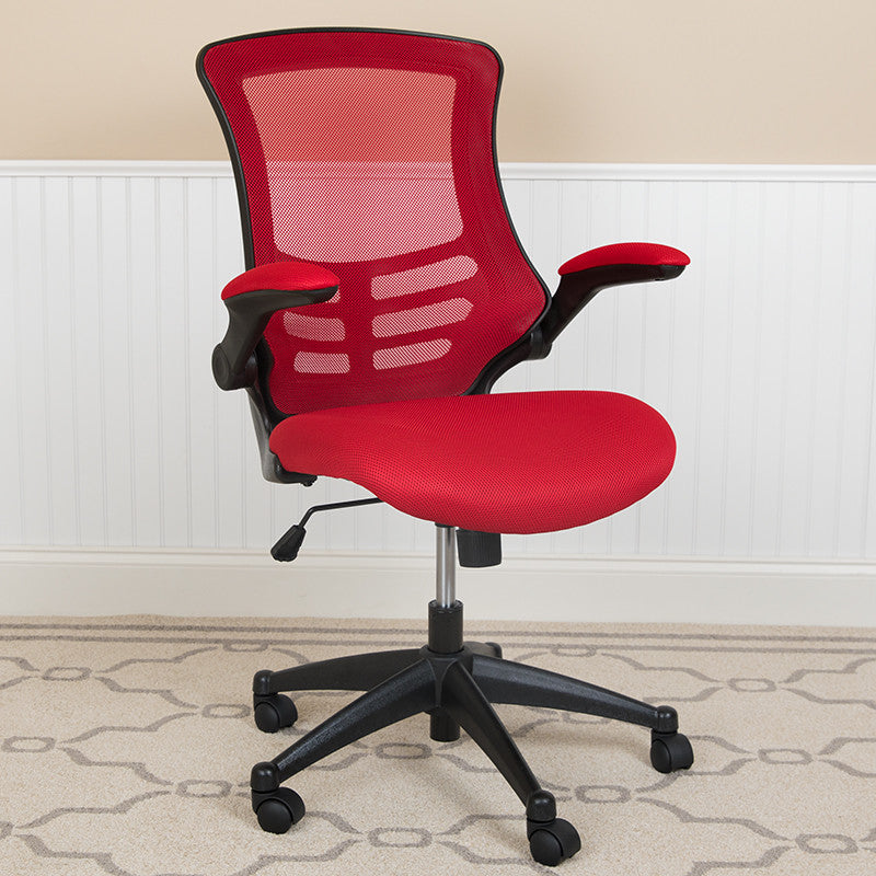 Mid-Back Mesh Swivel Ergonomic Task Office Chair, Red