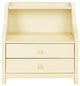 Unique Nightstand, 2 Drawers and Rectangular Top With Curved Accents, White
