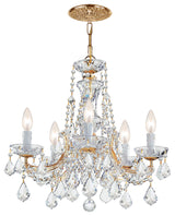 Crystorama Lighting Group 4476-CL-MWP Maria Theresa 5 Light 20"W - Gold