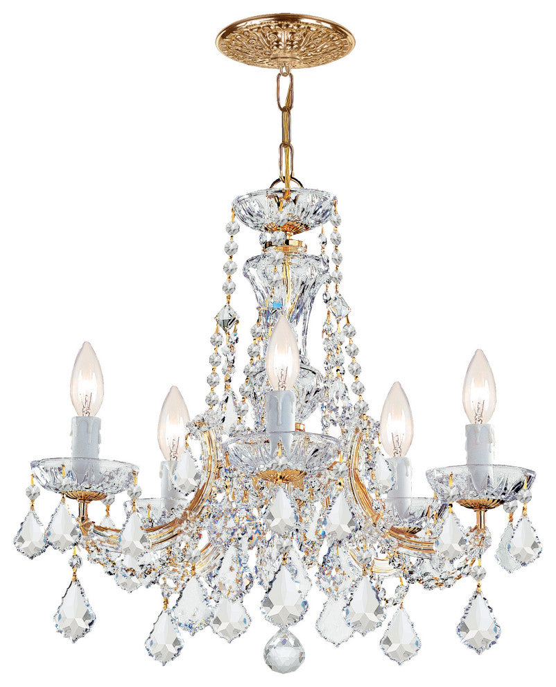 Crystorama Lighting Group 4476-CL-MWP Maria Theresa 5 Light 20"W - Gold