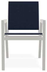 Bazza Sling Stackable Outdoor Dining Chair, Navy/Snow