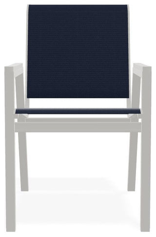 Bazza Sling Stackable Outdoor Dining Chair, Navy/Snow