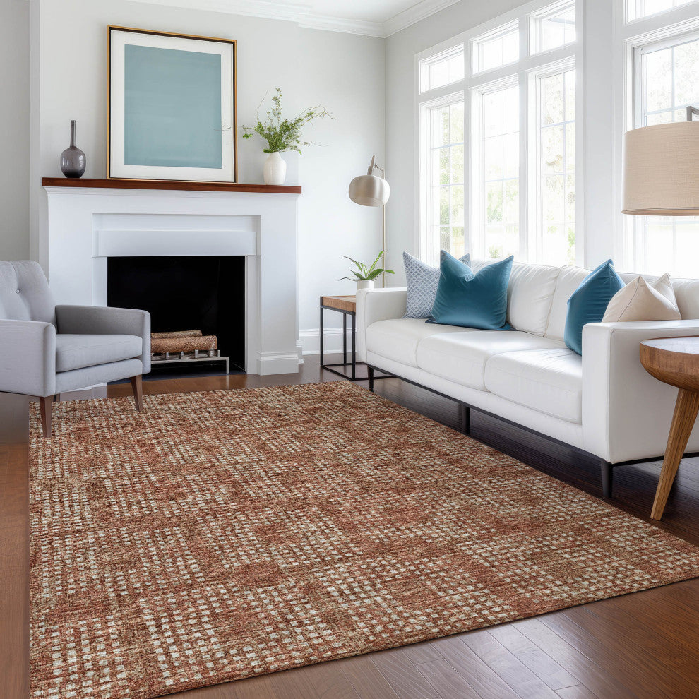 Premium Machine Washable Mayfield AMF33 Paprika 8' x 10' Rug