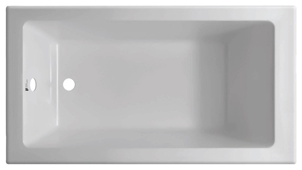 Drop-In White Soaking Bathtub, Fiberglass Acrylic, 48"l X 32"w X 19"h