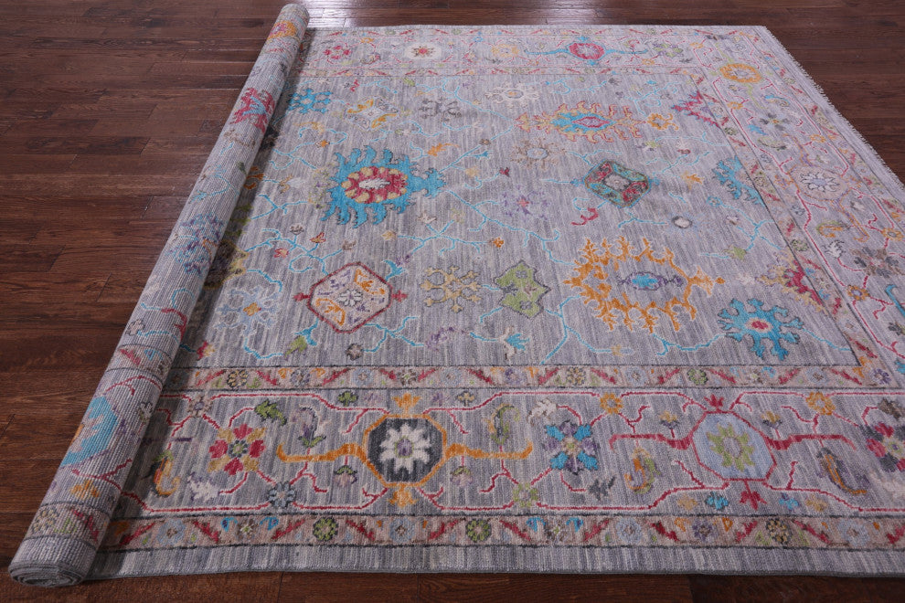 Hand Knotted Turkish Oushak Wool Rug 8' 11" X 11' 10" - Q15614