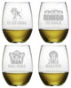 Beagle Puns 4-Piece Stemless Wine Glass Set