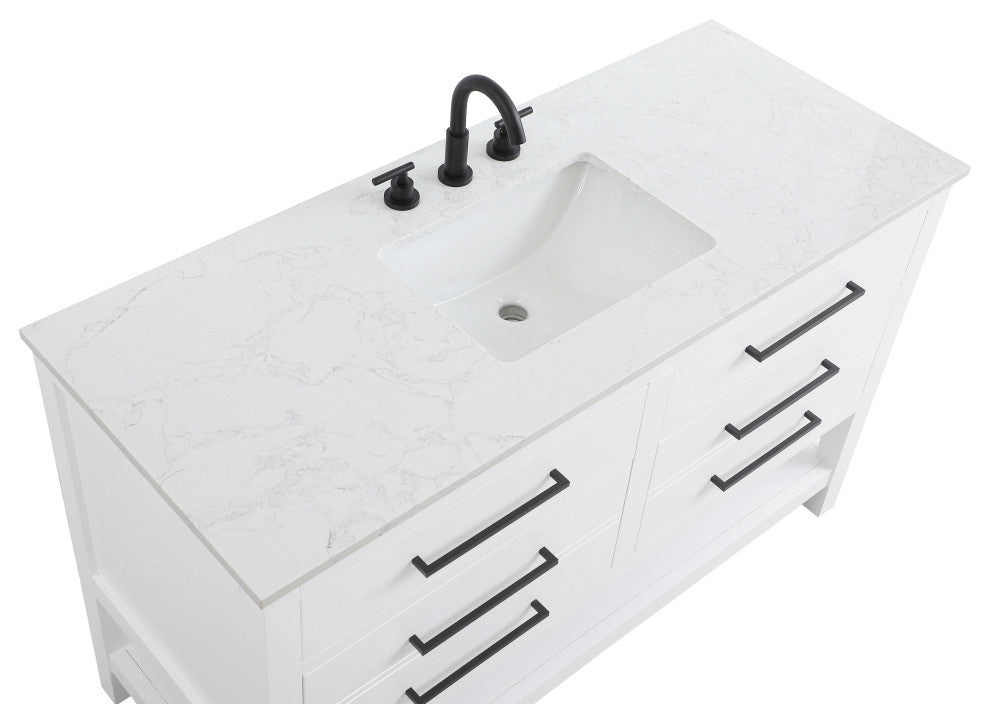 Home Living 54" Single Bathroom Vanity, White