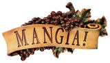 Italian Eat Mangia Tuscan Kitchen Grapes Wall Sculpture Decor